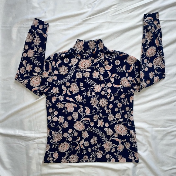 Lands' End Long Sleeve Cotton Mock Turtleneck — Size S (6–8) - Picture 4 of 4